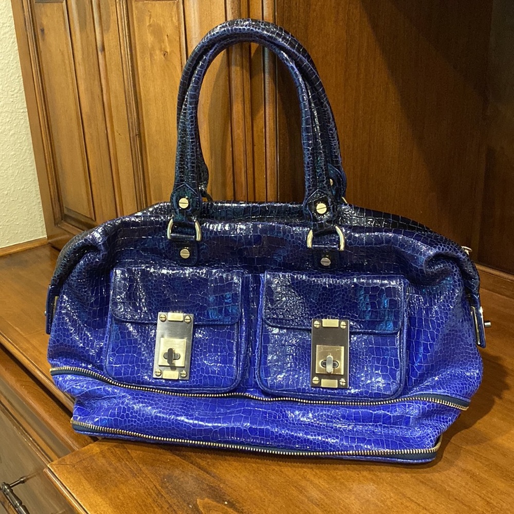 Alexis Hudson Dark Blue/purple Ombré Crocodile Purse